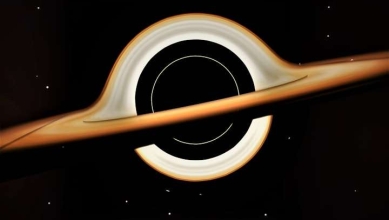 an artist's impression of a black hole in the sky